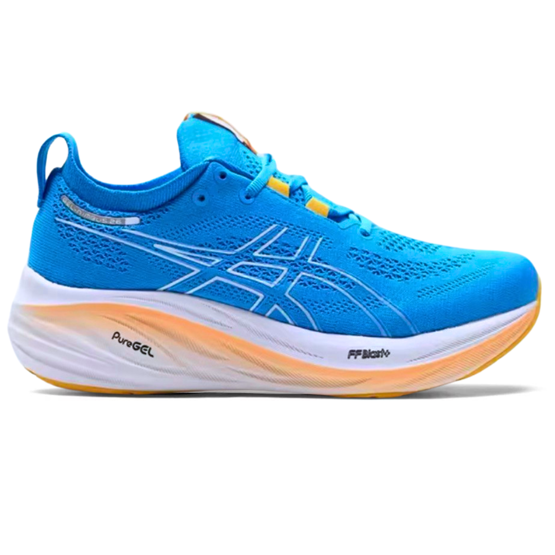 Asics Gel - Nimbus 26 - Azul e Laranja