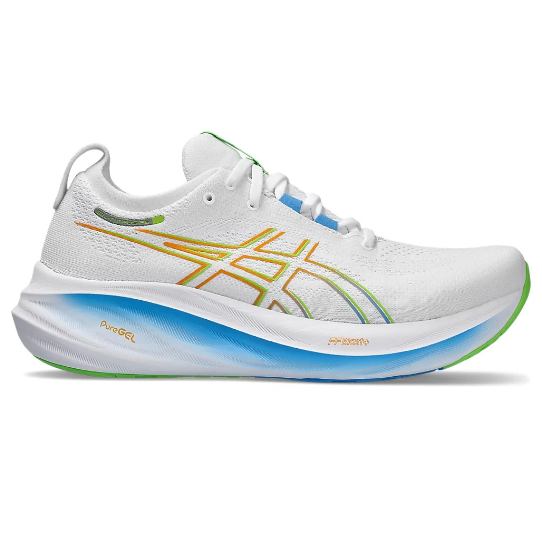 Asics Gel - Nimbus 26 - Branco com Azul e Verde