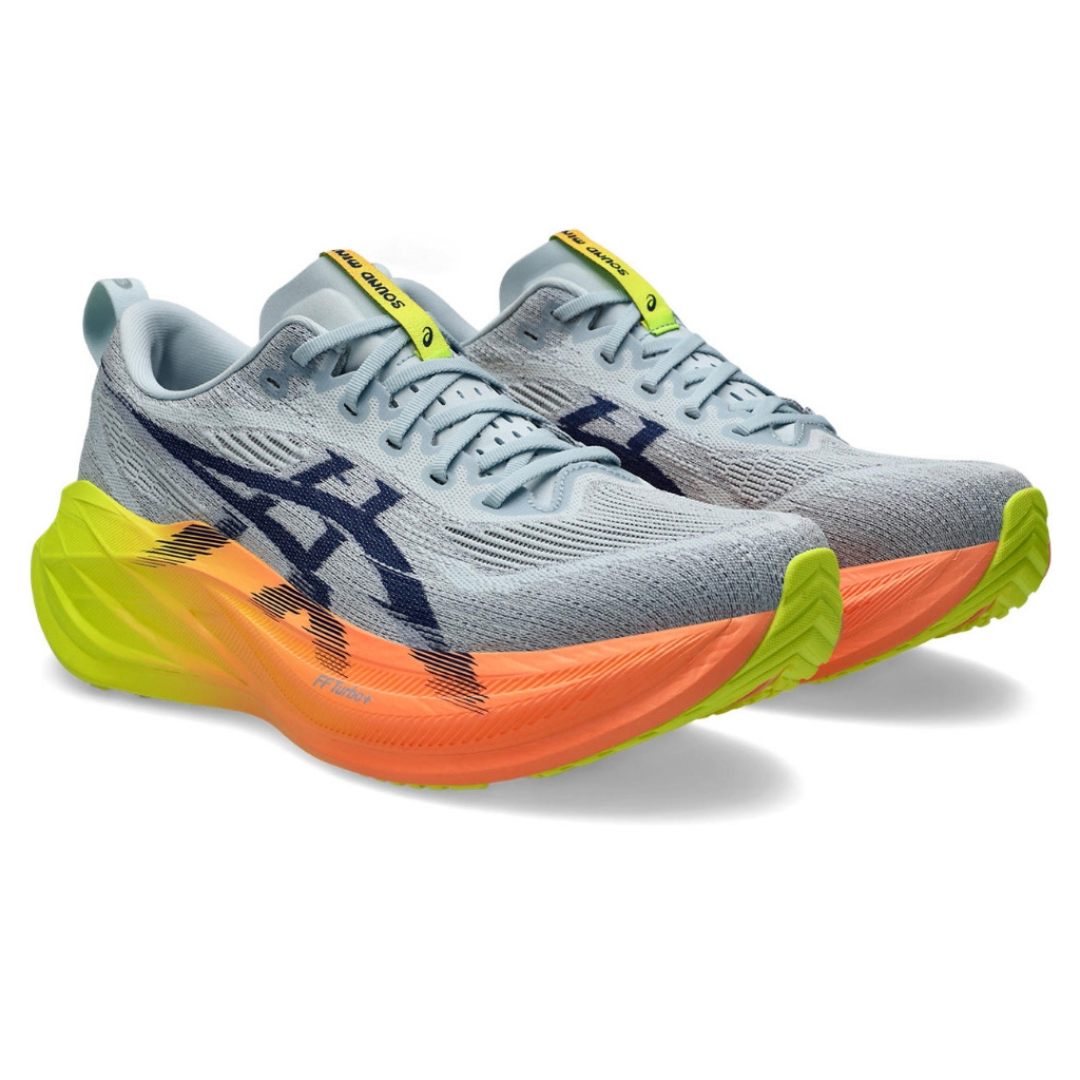 Asics Superblast 2 Paris - Unissex - Cinza com Verde e Laranja