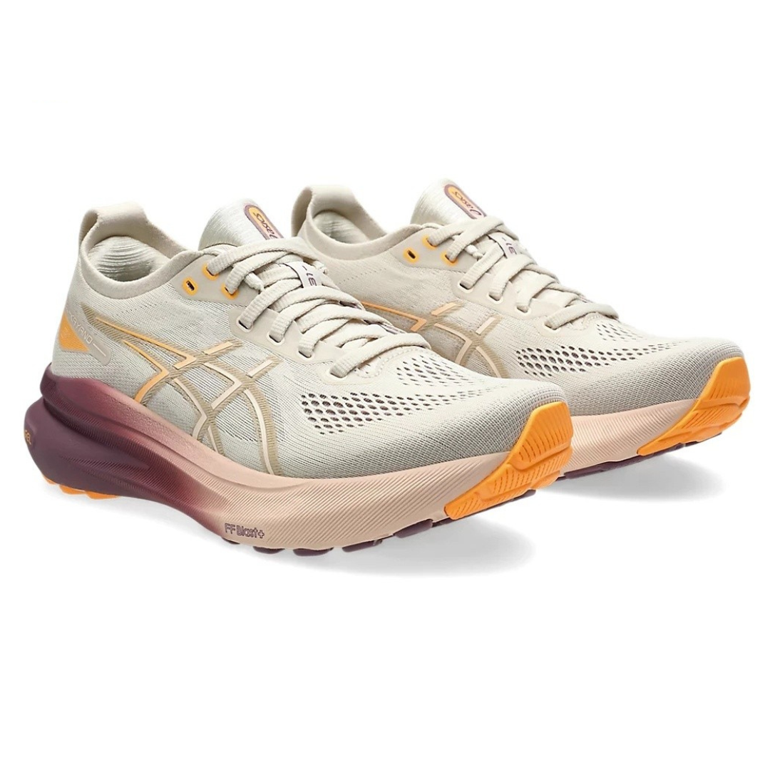 Asics Gel-Kayano 31 Bege com Laranja e Vermelho