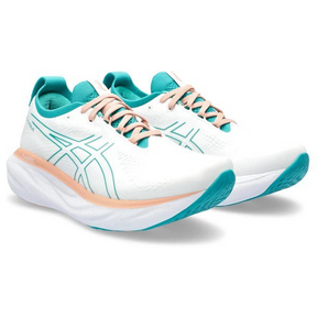 Asics Gel - Nimbus™ 25 Branco com Jade e Laranja