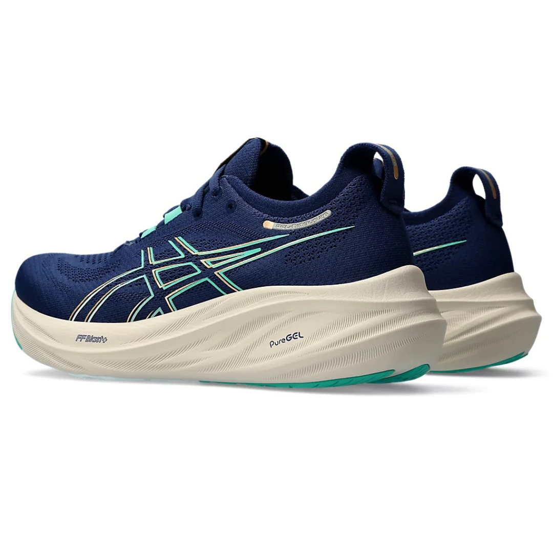 Asics Gel - Nimbus 26 - Azul Marinho com Creme e Verde