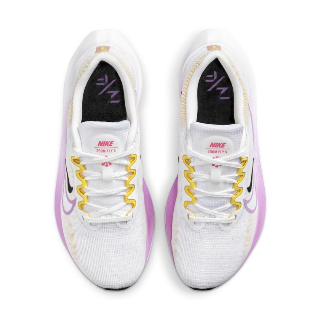 Nike Zoom Fly 5 Branco com Amarelo e Lilas