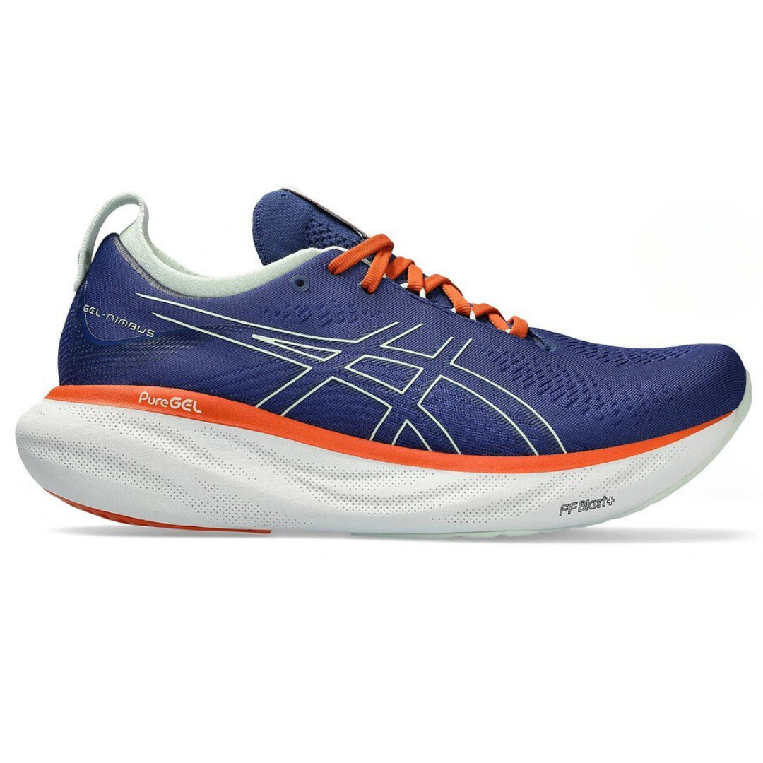 Asics Gel - Nimbus™ 25 Azul Marinho com Laranja e Branco